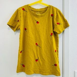 J crew rose embroidered T shirt (size XXS)